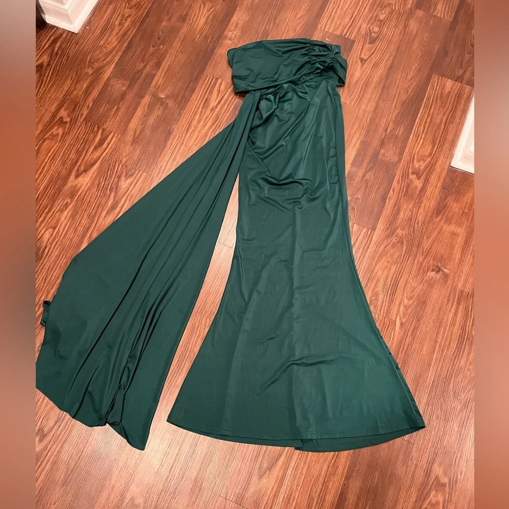 NWT Draping Emerald Green Dress  Size M - Picture 4 of 11